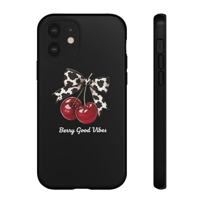 Cherry Cow Print Phone Case | Coquette Bow Aesthetic iPhone & Samsung Tough Case