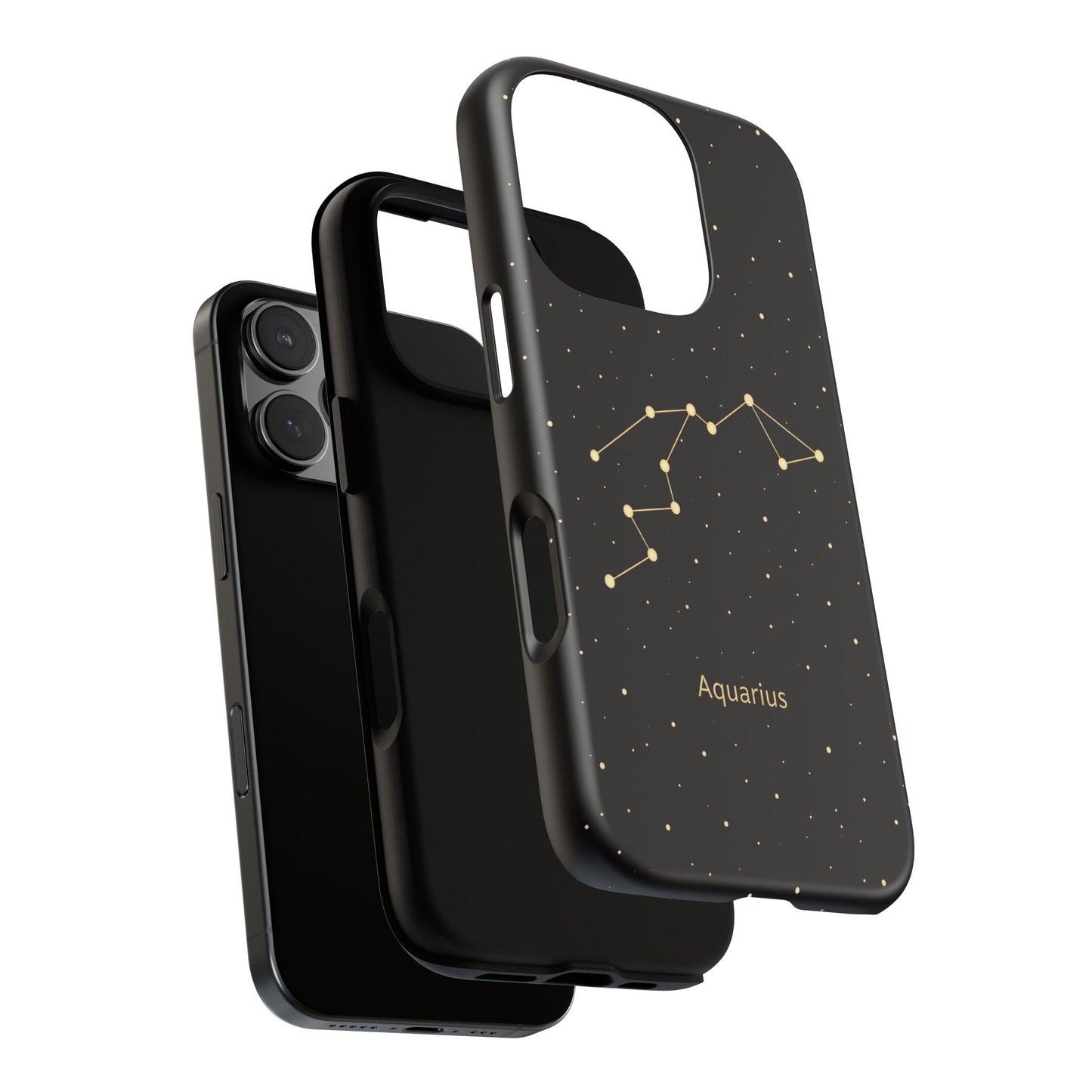 Aquarius Zodiac Constellation Phone Case – Luxe Gold Celestial Cover