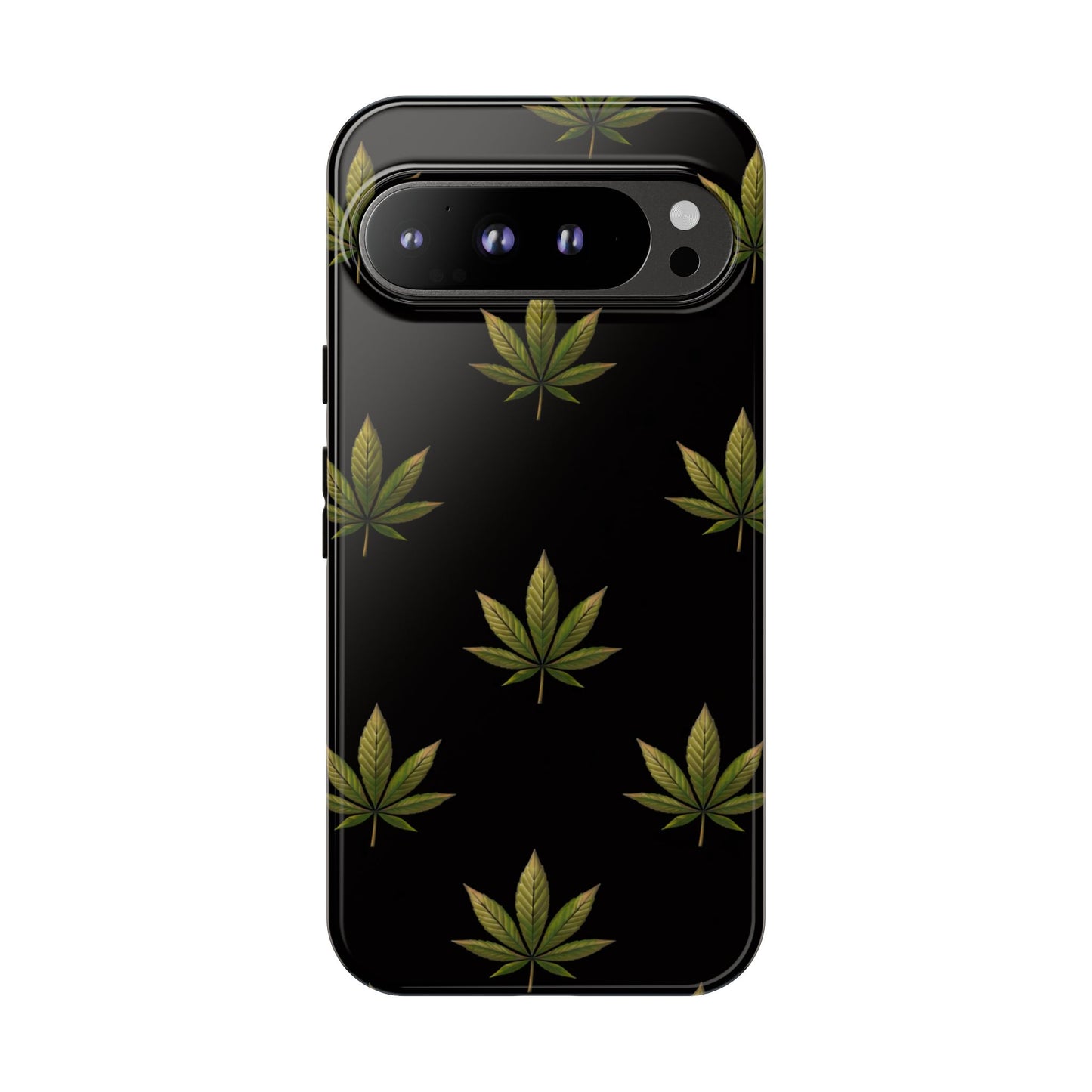 Cannabis Leaf Phone Case Green Weed Leaf Pattern Tough Protective Cover