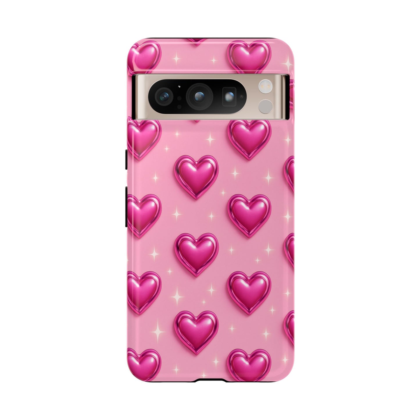 Pink Heart Pattern Phone Case | Tough Protective Case for Iphone, Samsung Galaxy and Pixel