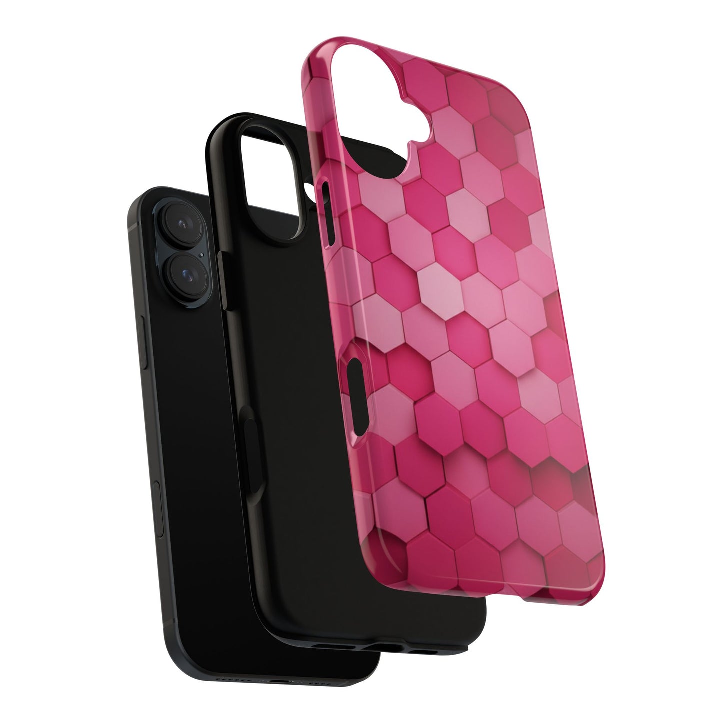 Hot Pink Hexagon Phone Case | Honeycomb Geometric Aesthetic | Cute Pink iPhone & Samsung Tough Protective Case