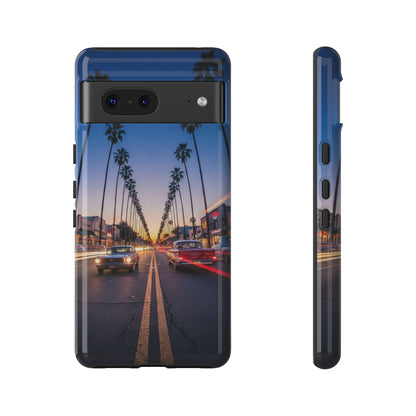 LA Sunset Boulevard Phone Case | Palm Tree Sunset Aesthetic | City Night Tough Case