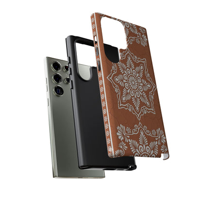 Talavera Terracotta Phone Case | Mexican Floral Pattern iPhone & Samsung Tough Case | Boho Clay Aesthetic Cover