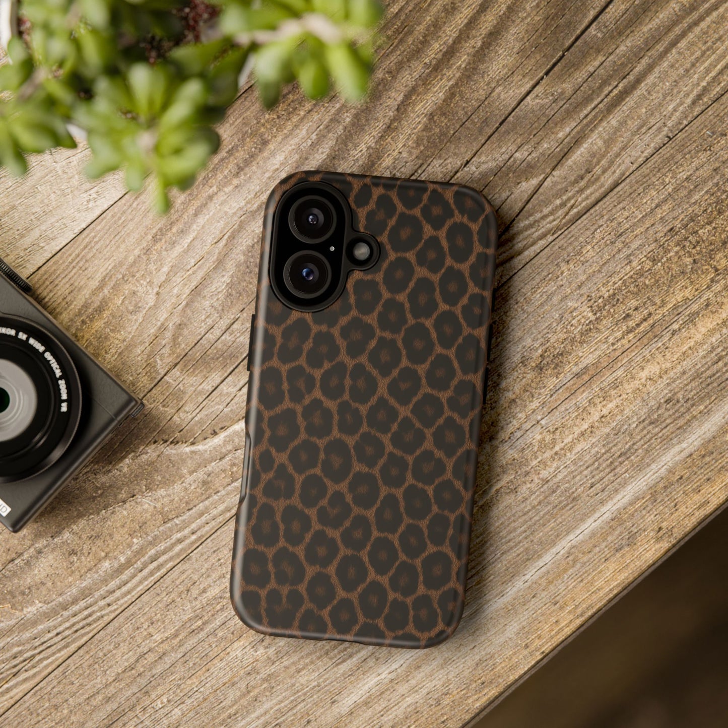 Brown Leopard Print Phone Case | Classic Animal Print Aesthetic Tough Protective Case
