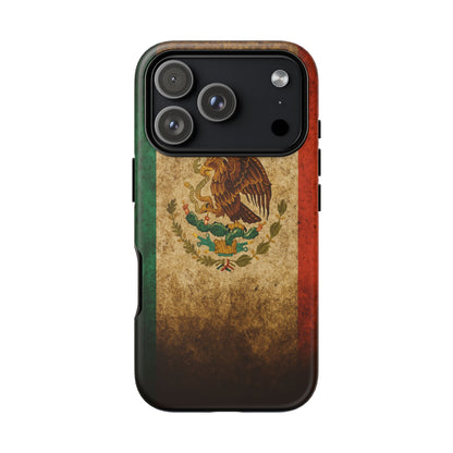Vintage Mexico Flag Phone Case – Mexican Pride Grunge Flag Aesthetic Tough Case