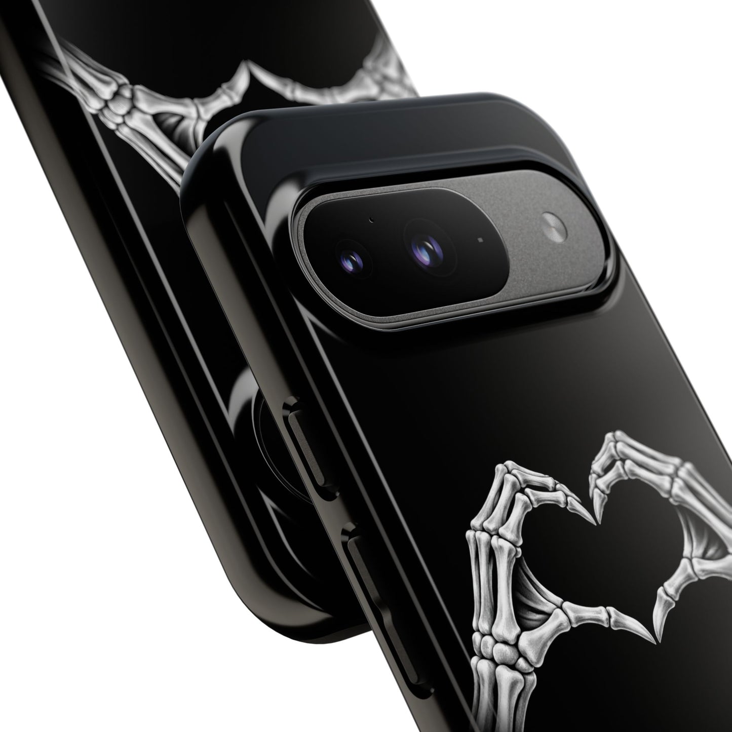 Skeleton Hands Heart Phone Case | Gothic Black Protective Cover
