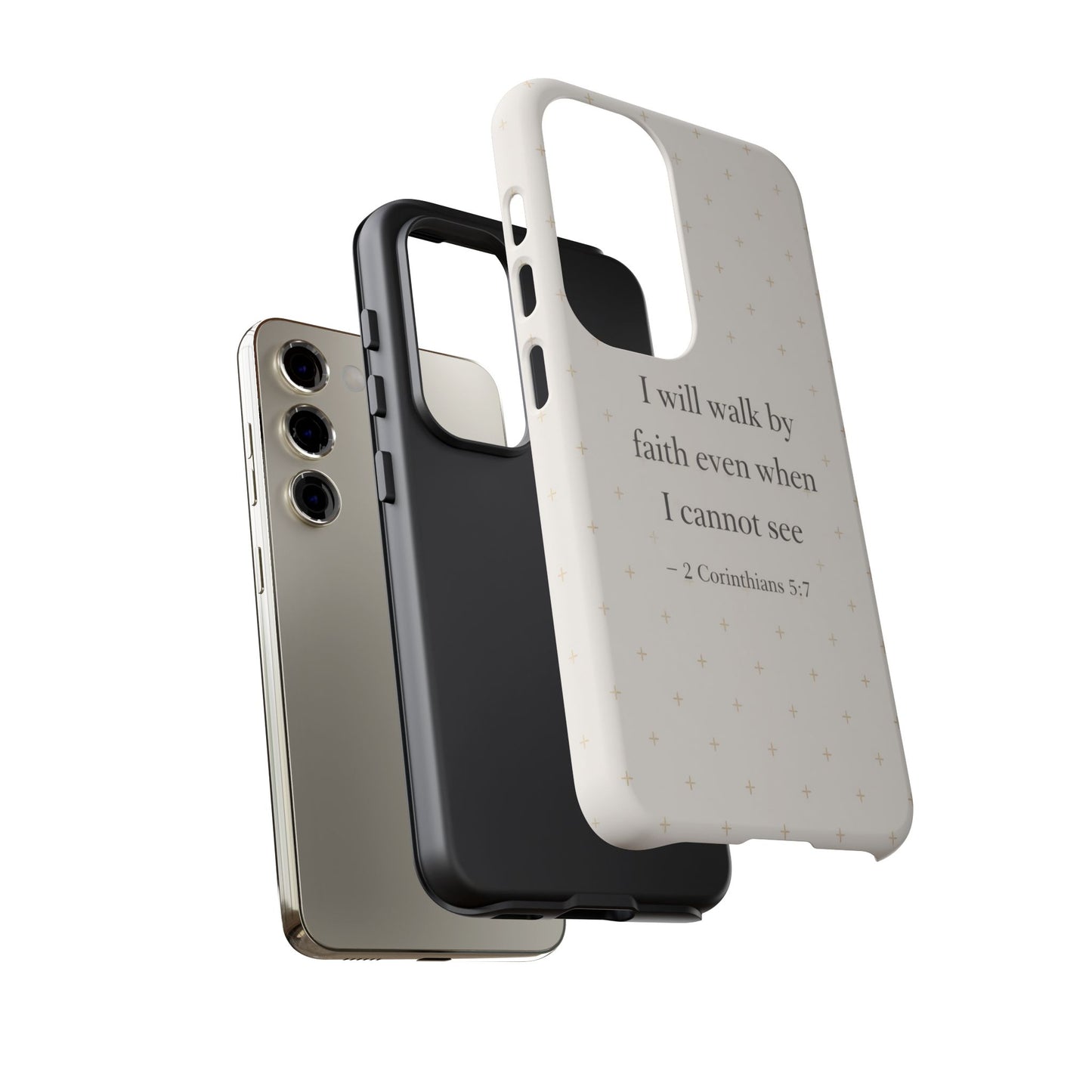 Walk by Faith Phone Case 2 Corinthians 5:7 Christian Bible Cover