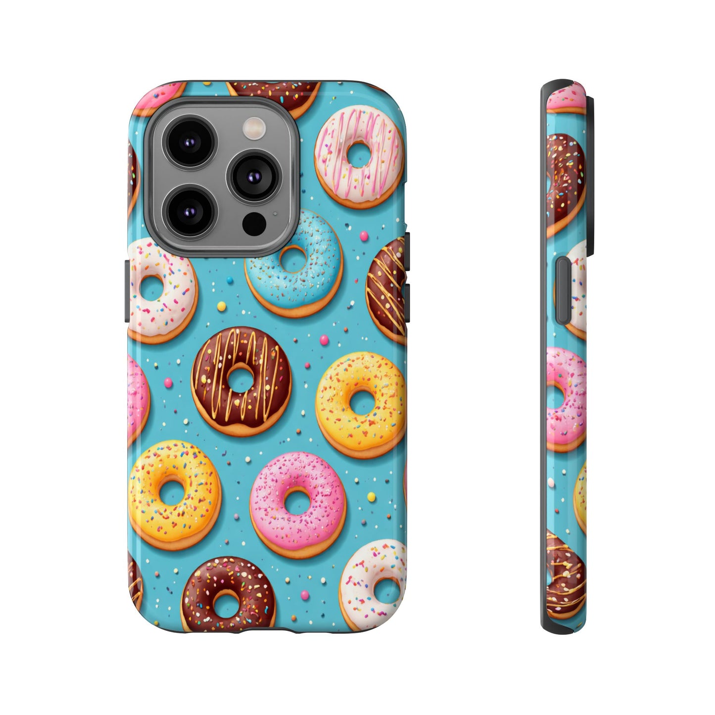 Cute Donut Pattern Phone Case – Colorful Sprinkles Dessert Design for Iphone, Samsung Galaxy and Pixel