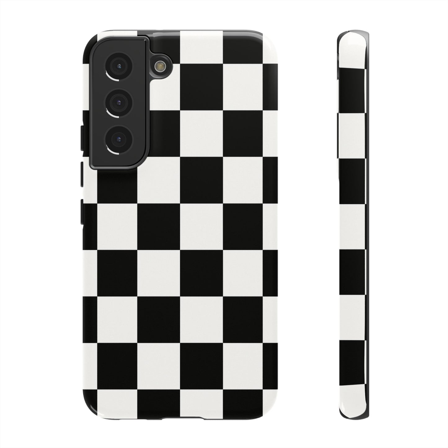 Black & White Checkerboard Phone Case – Classic Aesthetic Tough Protective Case for Iphone, Samsung Galaxy and Pixel