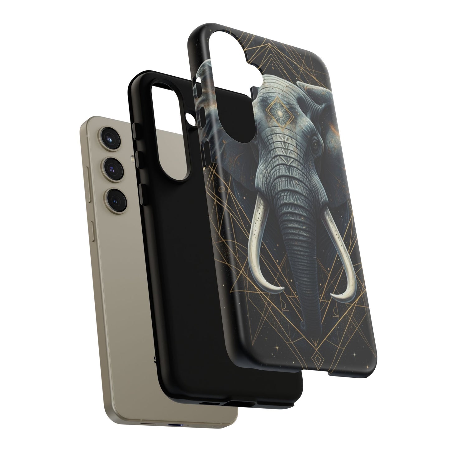 Elephant Mandala Phone Case | Minimal Gold Accent Tough Case