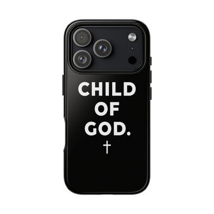 Child of God Phone Case Christian Black Aesthetic Cross Tough Cover