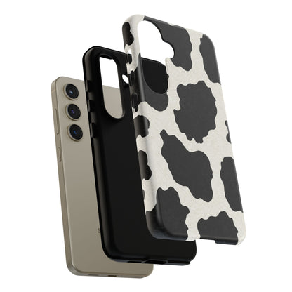 Black & White Cow Print Phone Case | Western Aesthetic iPhone & Samsung Tough Case