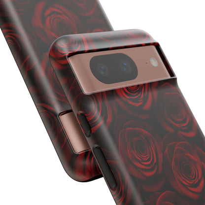 Dark Red Rose Phone Case – Gothic Floral Tough Case (iPhone, Samsung, Pixel)