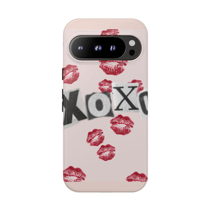 XOXO Kiss Print Phone Case | Coquette Valentine Aesthetic | Cute Pink Lipstick Kiss Tough Case for iPhone & Samsung