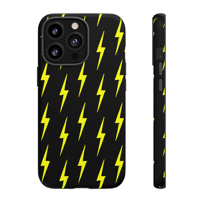 Yellow Lightning Bolt Tough Phone Case | Bold Electric Pattern Case for Iphone, Samsung Galaxy and Pixel