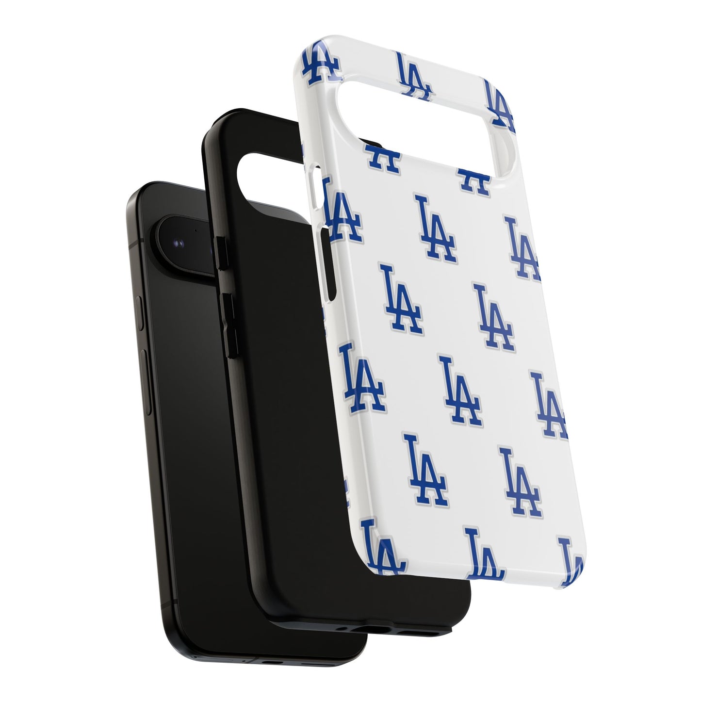 Blue LA Monogram Pattern Phone Case | Minimal Baseball Inspired Tough Cover