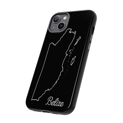 Belize Outline Phone Case – Minimal Country Map Tough Case (iPhone, Samsung, Pixel)