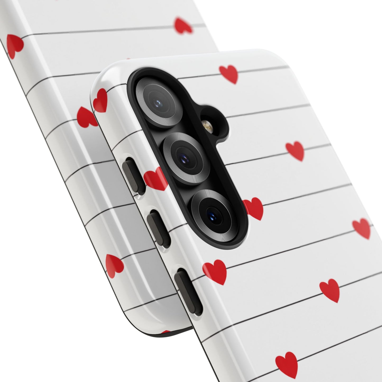 Red Heart Stripe iPhone Case | Tough Shockproof Love Aesthetic Cover