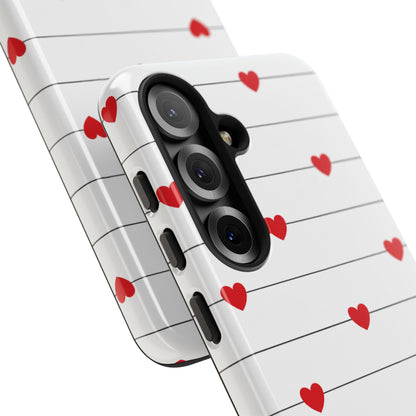 Red Heart Stripe iPhone Case | Tough Shockproof Love Aesthetic Cover