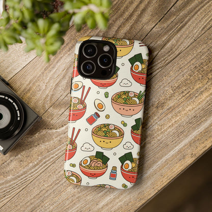 Kawaii Ramen Phone Case – Cute Japanese Food Pattern | Noodle Bowl Aesthetic Case