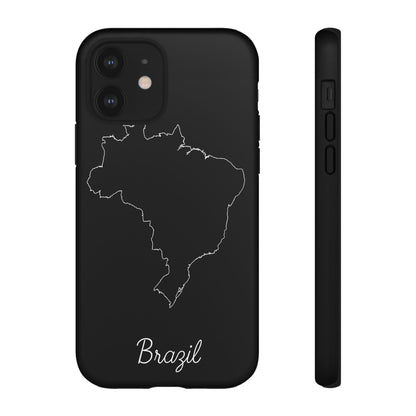 Brazil Outline Phone Case – Minimal Country Map Tough Case (iPhone, Samsung, Pixel)
