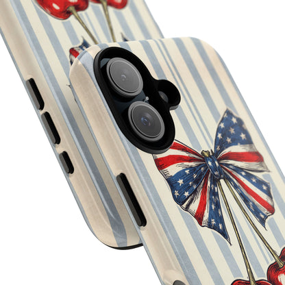 Patriotic Cherry Phone Case Americana Coquette Aesthetic iPhone Samsung