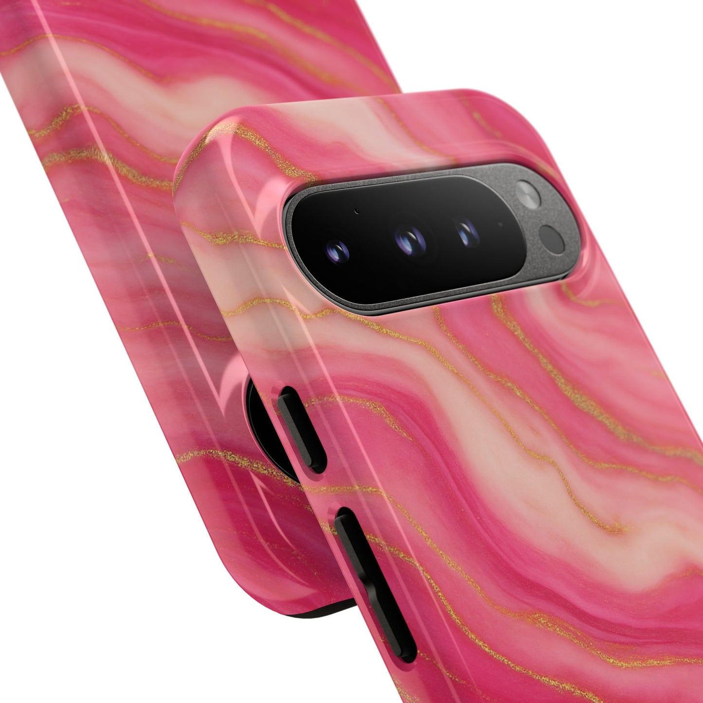 Pink Marble Phone Case | Rose Gold Swirl Aesthetic Tough Protective Case