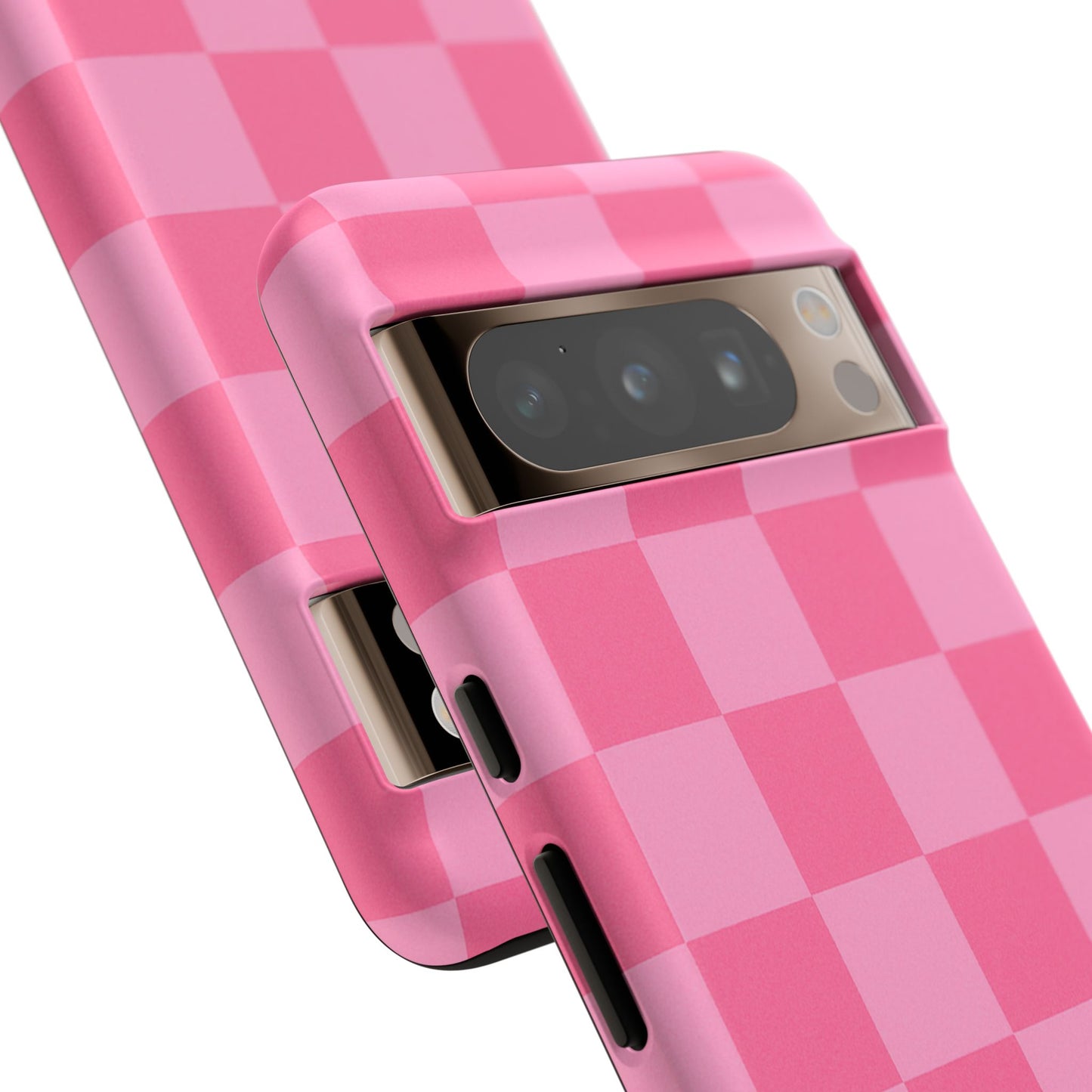 Pink Checkerboard Phone Case – Cute Aesthetic Tough Case for iPhone & Samsung