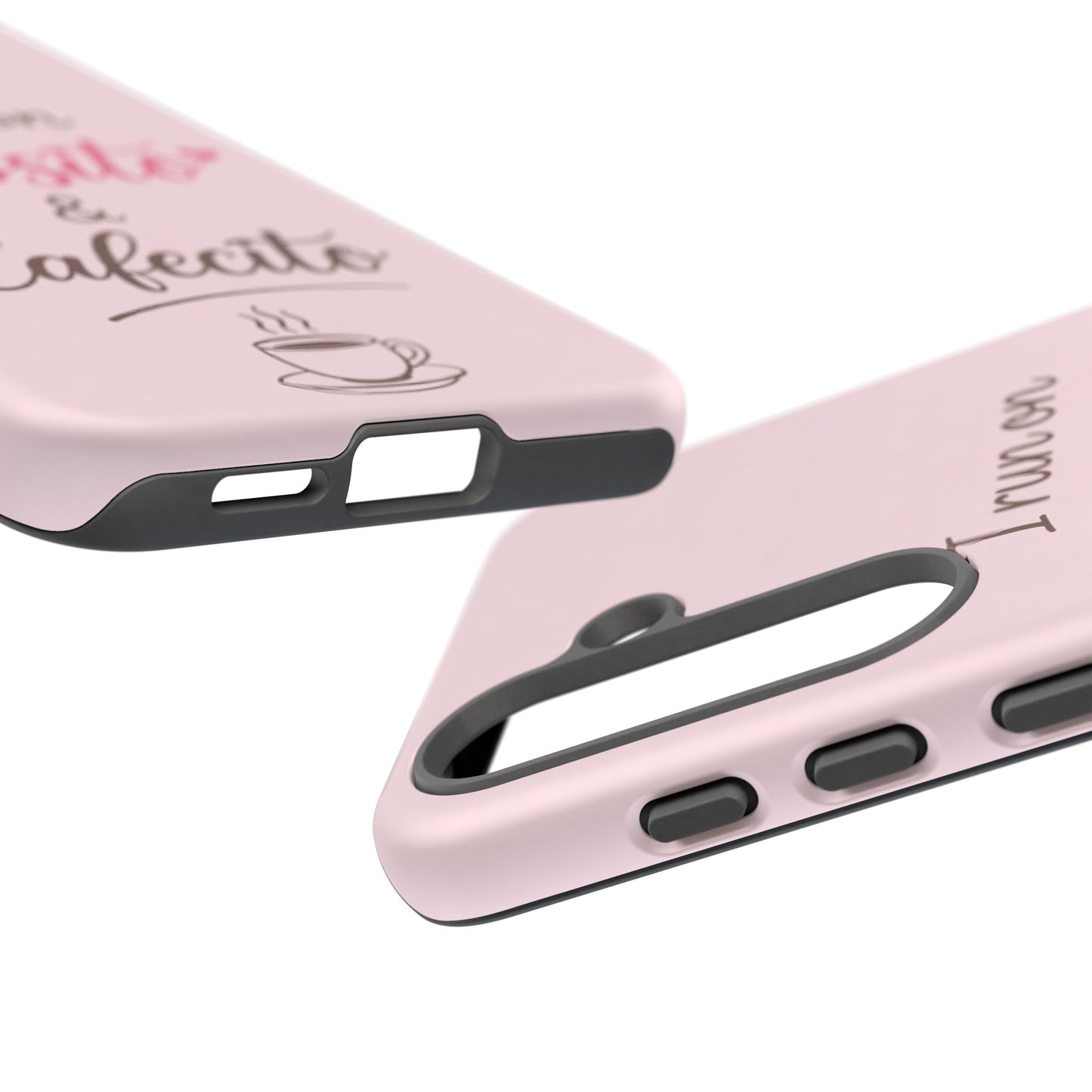 I Run on Diosito y Cafecito Phone Case, Pink Aesthetic Latina Faith Coffee Case, Girly Protective iPhone Samsung Cover