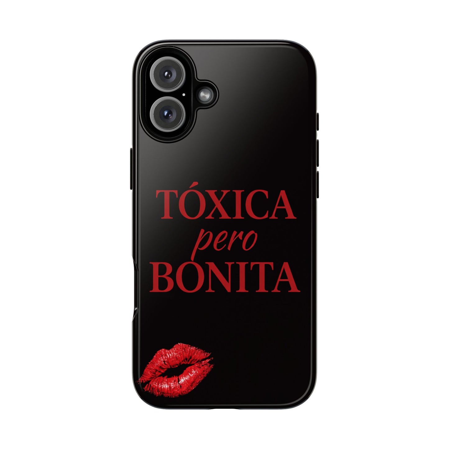 Toxica Pero Bonita Phone Case, Latina Quote Case, Red Lips Aesthetic, Spanish Saying Case, Trendy Tough Cover