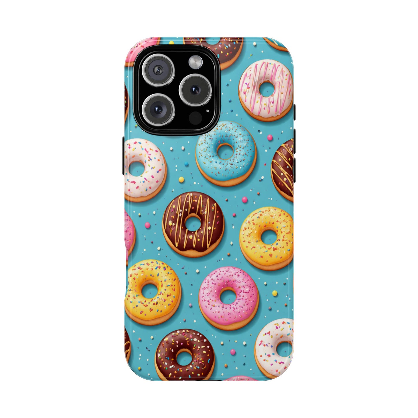 Cute Donut Pattern Phone Case – Colorful Sprinkles Dessert Design for Iphone, Samsung Galaxy and Pixel