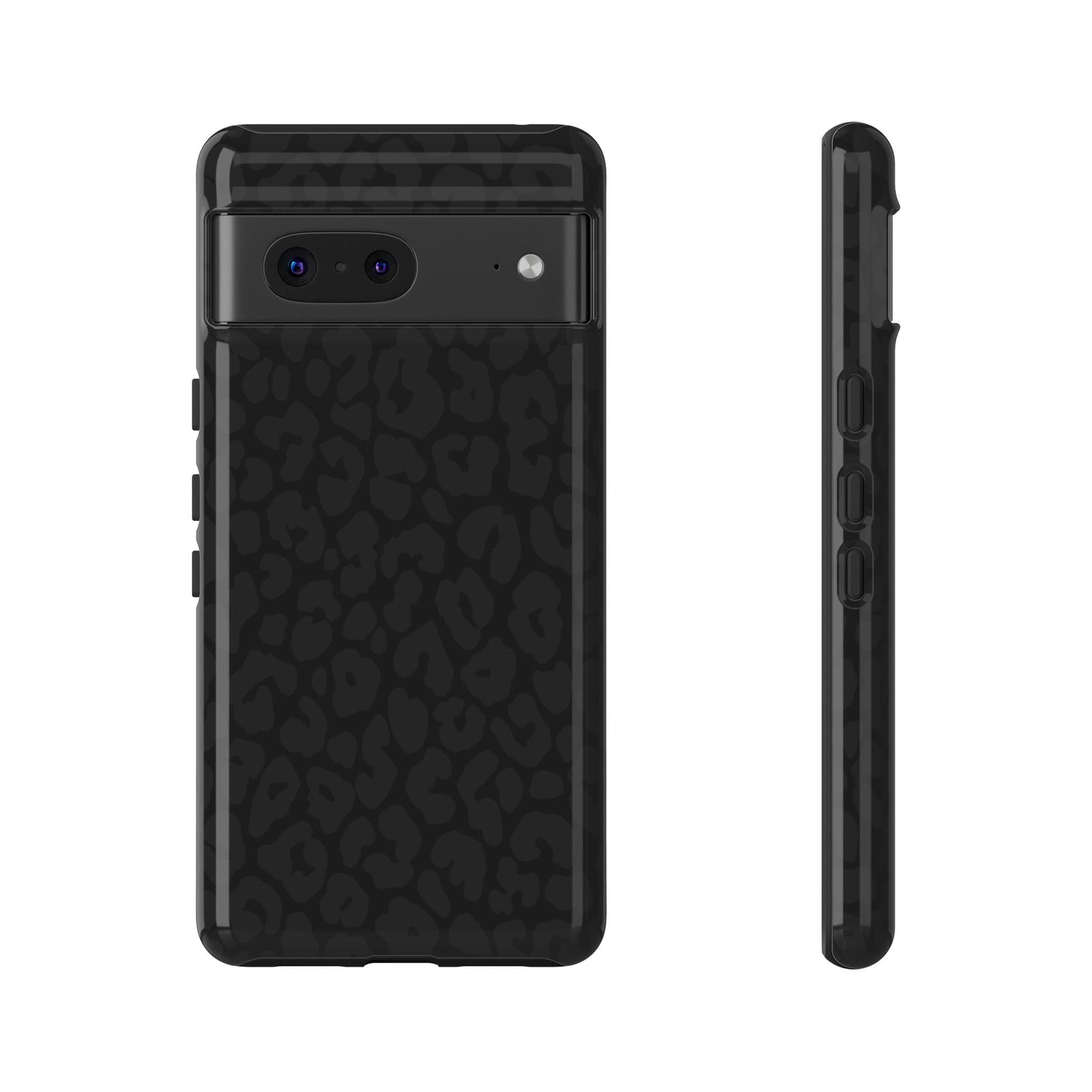 Black Leopard Phone Case | Black on Black Leopard Print Tough iPhone & Samsung Case | Matte or Glossy Protective Cover