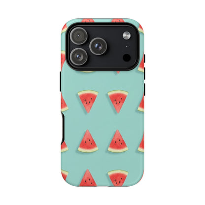 Watermelon Phone Case – Pastel Blue Summer Fruit Tough Case (iPhone, Samsung, Pixel)