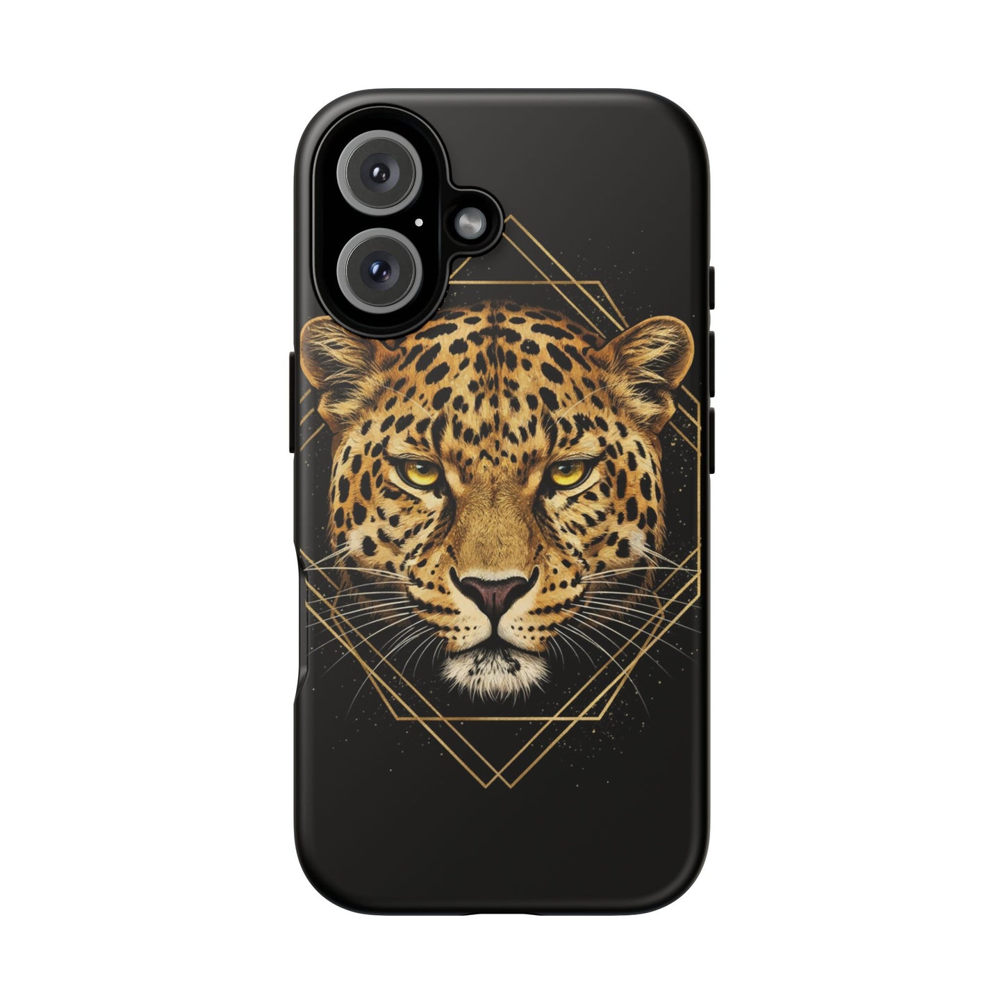 Leopard Phone Case – Black Gold Leopard Head Luxury Animal Tough Case