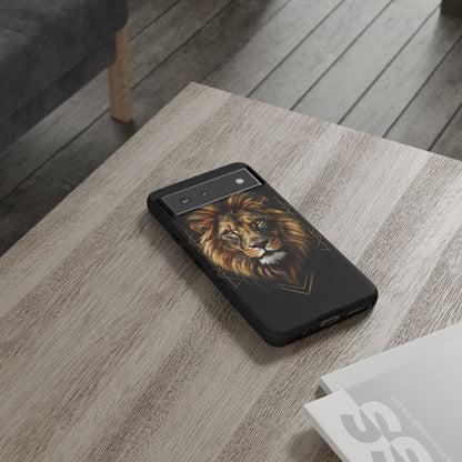 Majestic Lion Phone Case – Black Gold Luxury Lion Art Tough Protective Case
