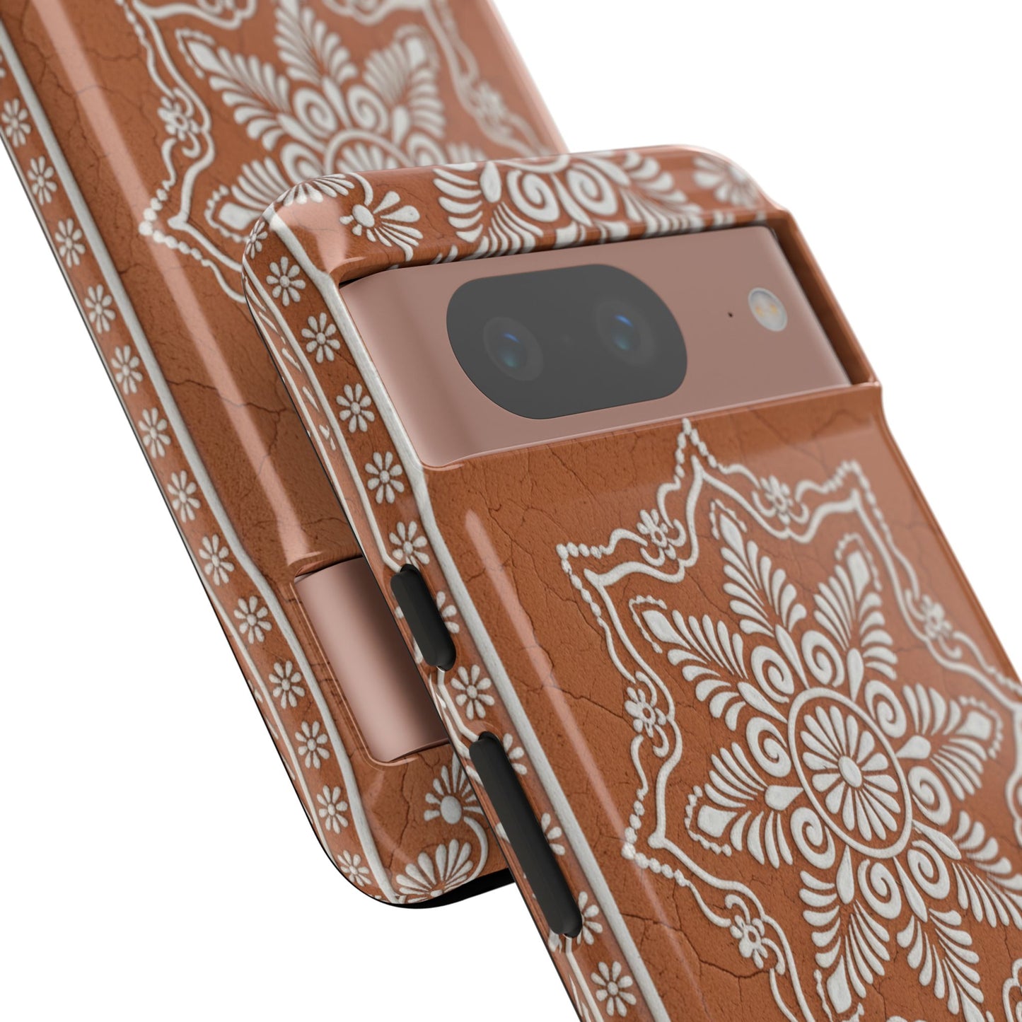 Talavera Terracotta Phone Case | Mexican Floral Pattern iPhone & Samsung Tough Case | Boho Clay Aesthetic Cover