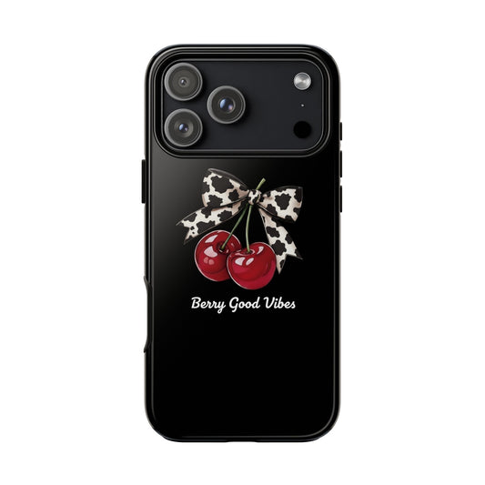 Cherry Cow Print Phone Case | Coquette Bow Aesthetic iPhone & Samsung Tough Case