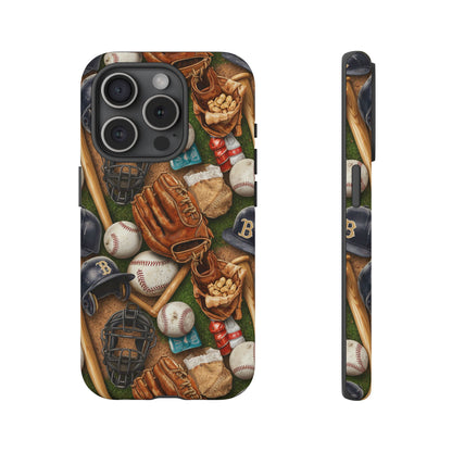 Baseball Gear Collage Phone Case – Vintage Baseball Equipment Sports Tough Case