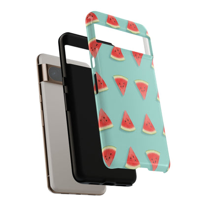Watermelon Phone Case – Pastel Blue Summer Fruit Tough Case (iPhone, Samsung, Pixel)