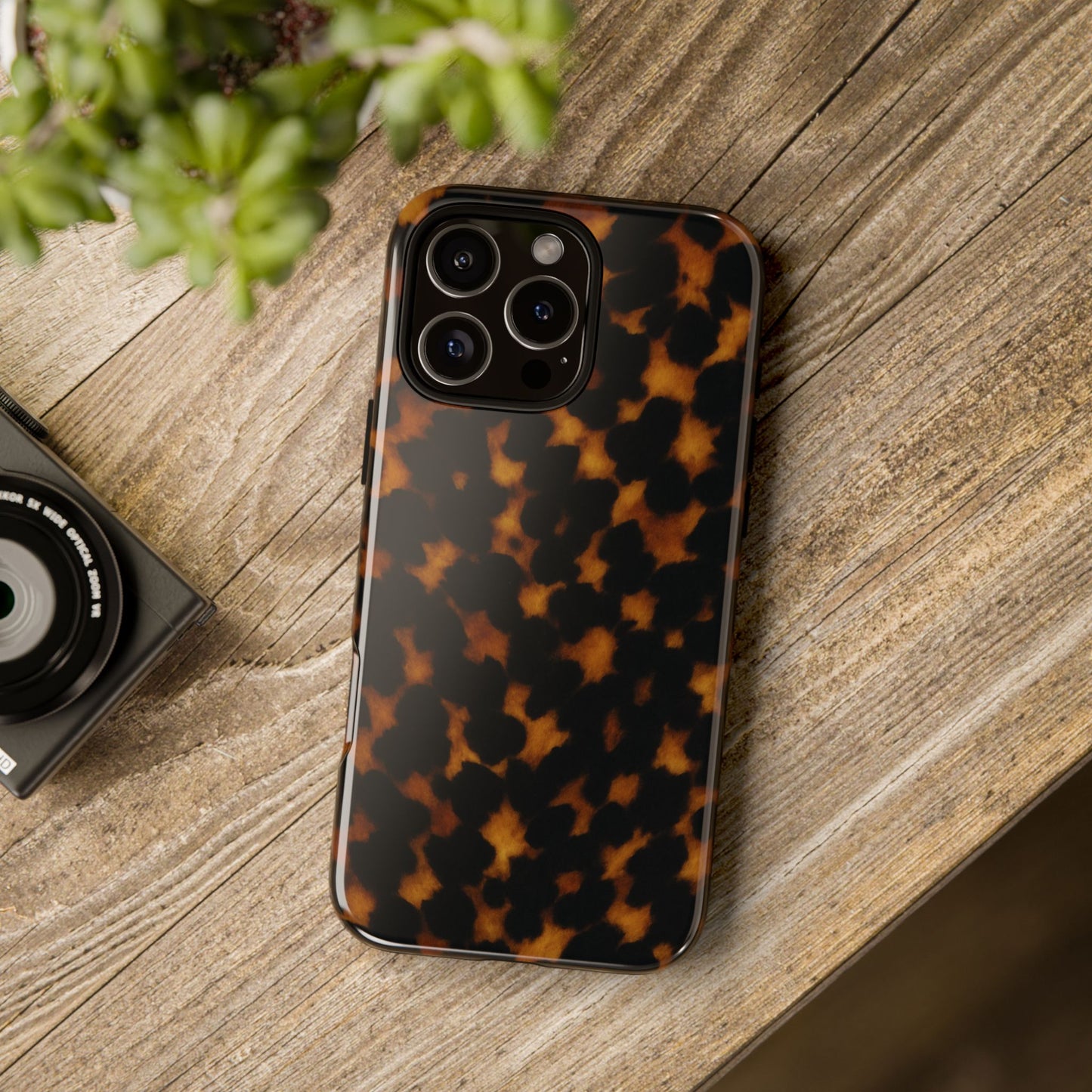Tortoiseshell Phone Case – Brown Leopard Pattern Luxury Tough Protective Case