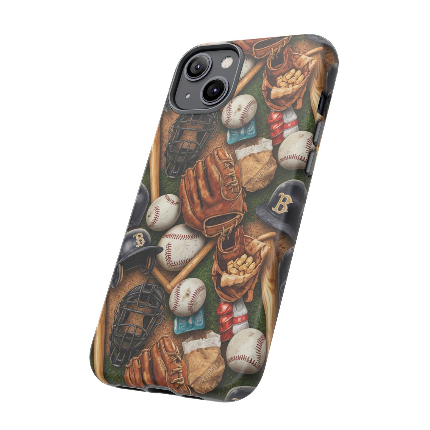 Baseball Gear Collage Phone Case – Vintage Baseball Equipment Sports Tough Case