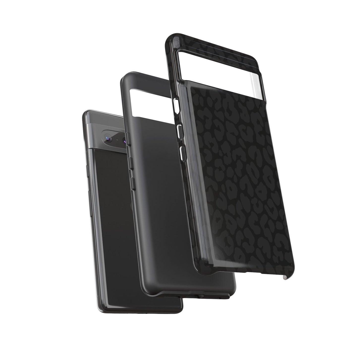 Black Leopard Phone Case | Black on Black Leopard Print Tough iPhone & Samsung Case | Matte or Glossy Protective Cover