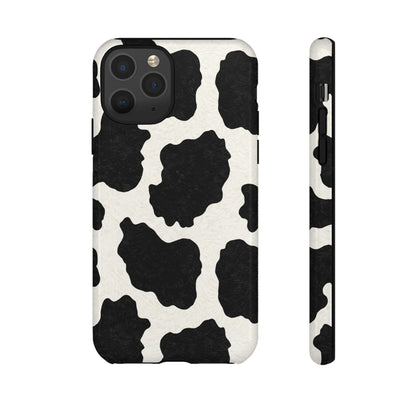 Black & White Cow Print Phone Case | Aesthetic Tough Protective Case