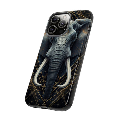 Elephant Mandala Phone Case – Black and Gold Spiritual Elephant Tough Protective Case