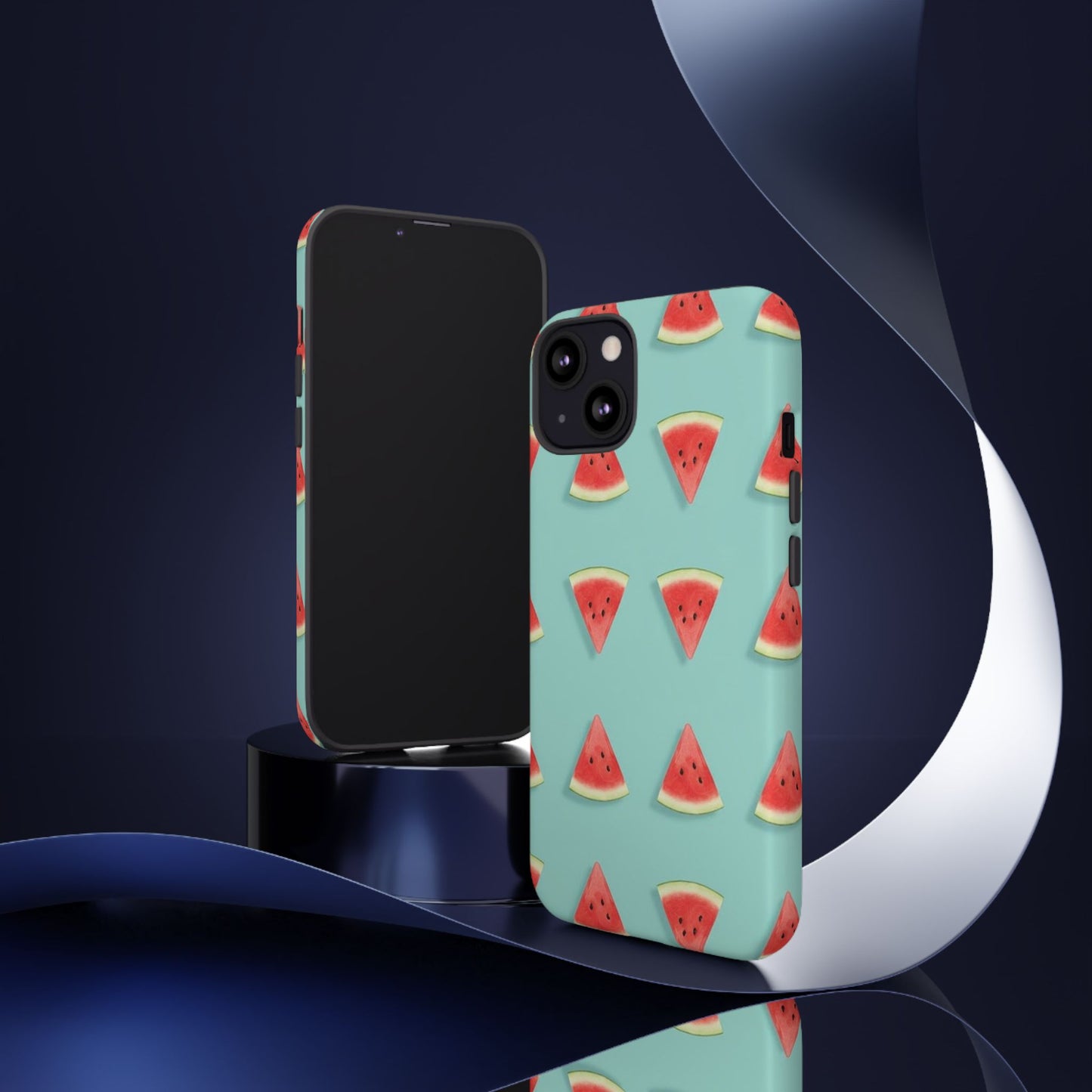 Watermelon Phone Case – Pastel Blue Summer Fruit Tough Case (iPhone, Samsung, Pixel)