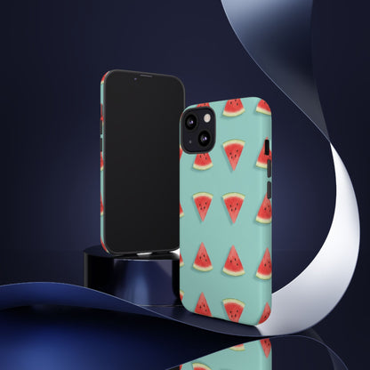 Watermelon Phone Case – Pastel Blue Summer Fruit Tough Case (iPhone, Samsung, Pixel)