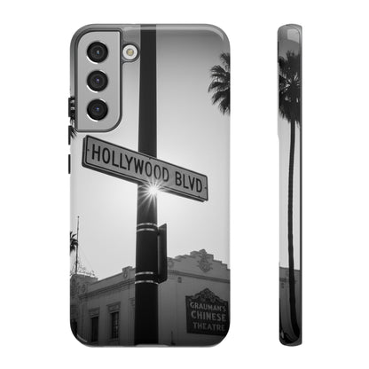 Hollywood Blvd Phone Case | Vintage Los Angeles Street Sign | Black & White LA Aesthetic