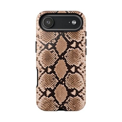Snake Print Phone Case – Brown Python Pattern Slim Protective Cover for Iphone, Samsung Galaxy and Pixel