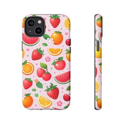 Fruit Phone Case – Tough Shockproof, Strawberry Cherry Citrus Summer Design for Iphone, Samsung Galaxy and Pixel