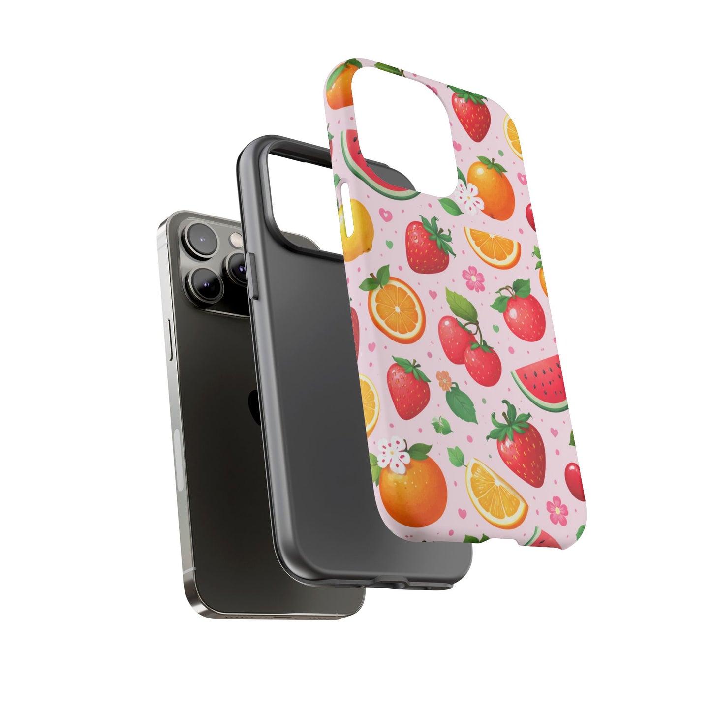Fruit Phone Case – Tough Shockproof, Strawberry Cherry Citrus Summer Design for Iphone, Samsung Galaxy and Pixel